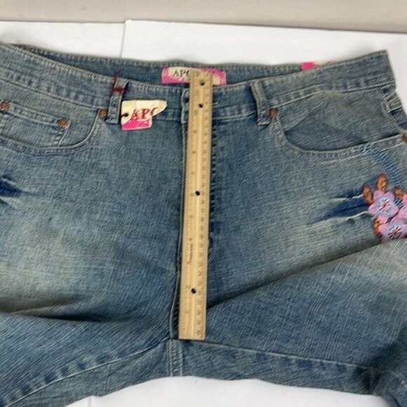 Apollo Women's Bootcut Jeans Floral Embroidered NWT 36x32 size 19/20 stretch - Picture 11 of 13